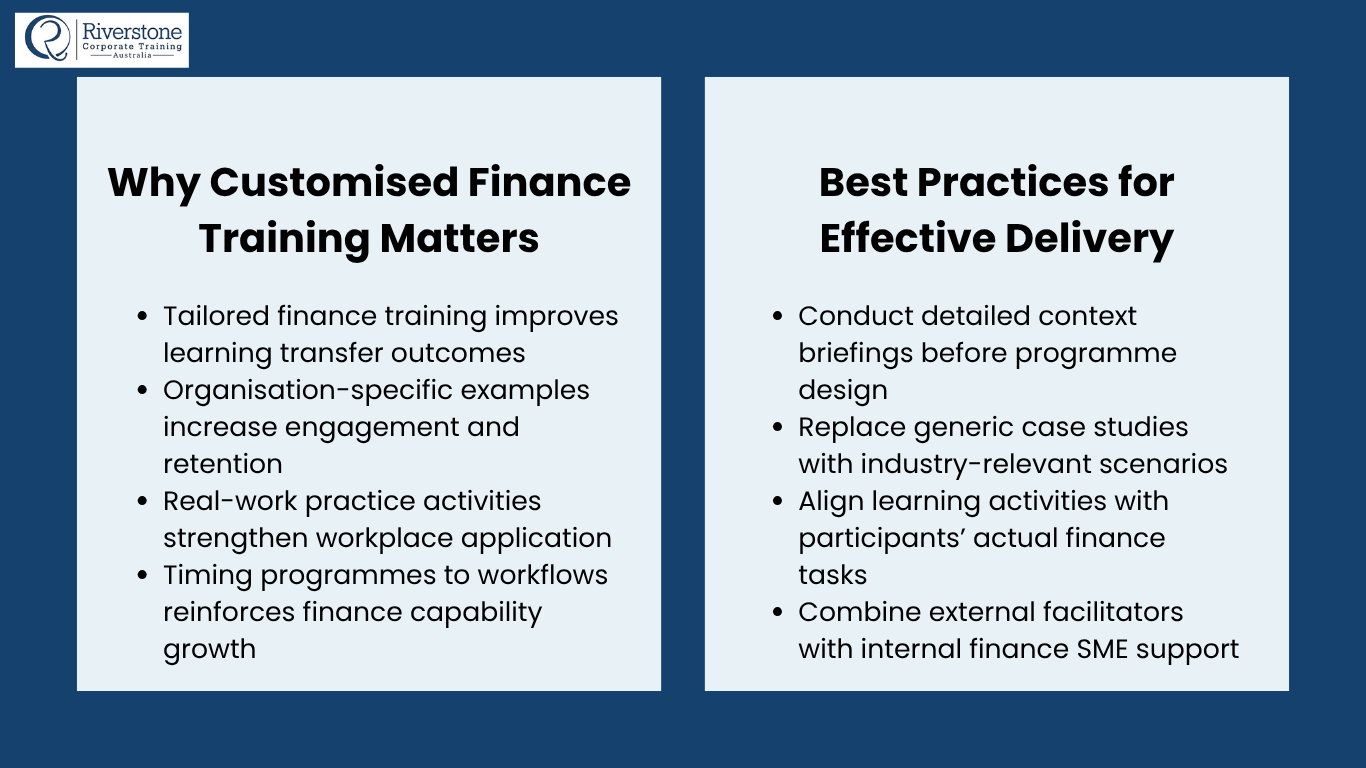 Best Practices for Delivering Customised Finance Training for Organisations